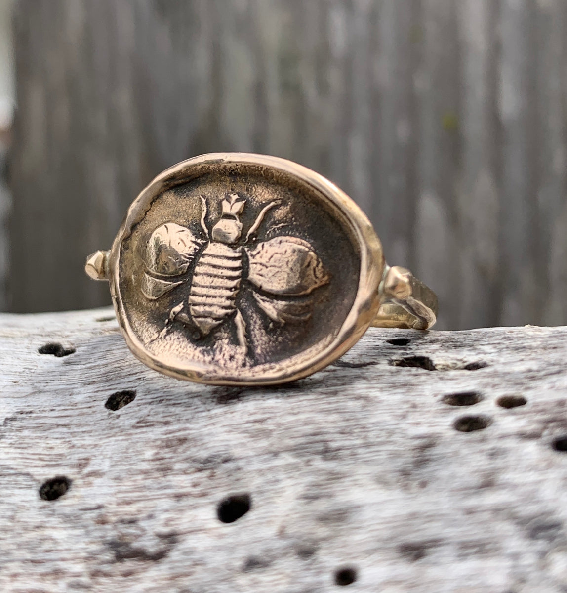 Tiny Honey Bee Charm - Bronze - Left Side