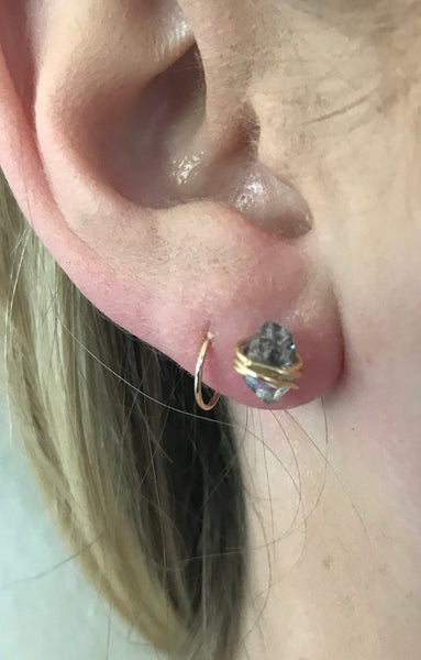 Gold Fill Herkimer Stud Earrings