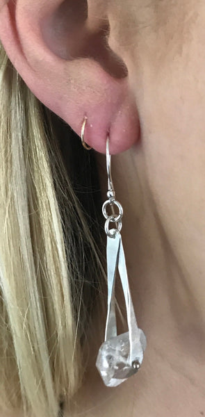 Sterling Silver Herkimer Diamond Drop Earrings