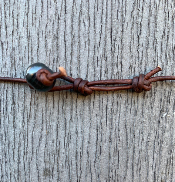 Handmade Organic Silver Diamond Leather Adjustable Lariat Necklace with Variegated Labradorite Cluster