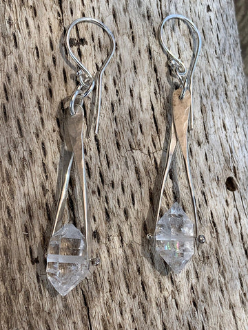 Sterling Silver Herkimer Diamond Drop Earrings