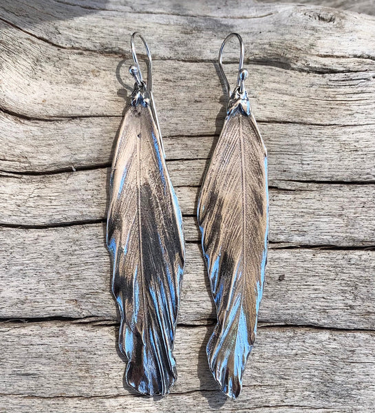 Sterling Silver Feather Earrings