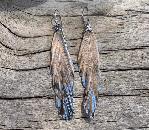 Sterling Silver Feather Earrings