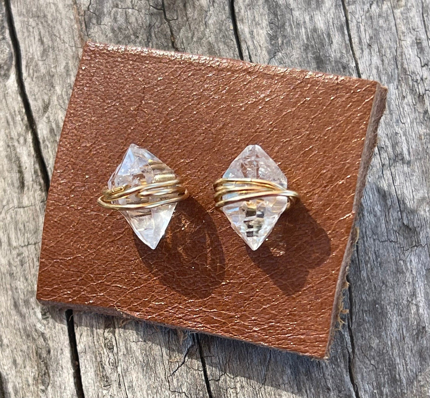 Gold Fill Herkimer Stud Earrings