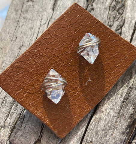 Sterling Silver Herkimer Stud Earrings