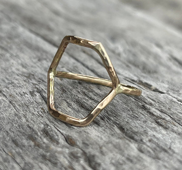 14K Gold-Filled Hexagon Ring