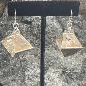 Roller Print Honey Comb Box Style Lantern Earrings