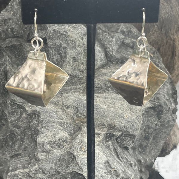 Roller Print Honey Comb Box Style Lantern Earrings